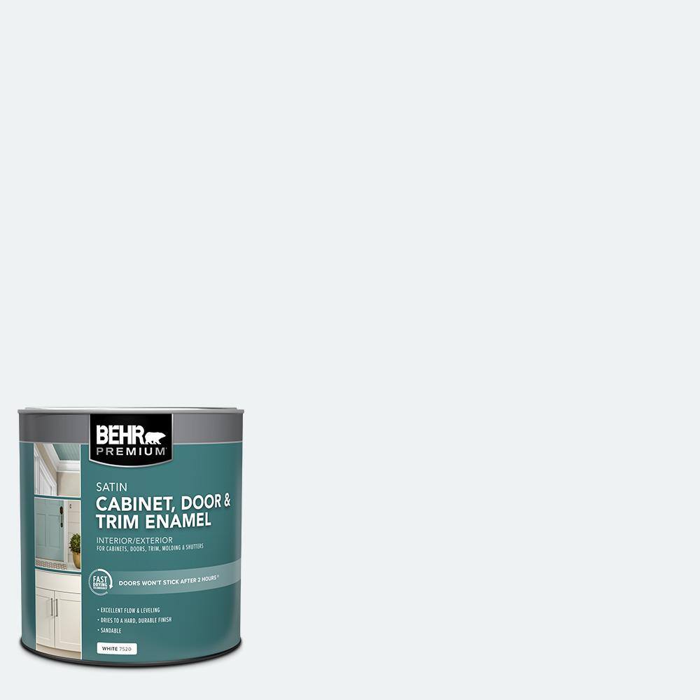 BEHR PREMIUM 1 qt. #BL-W10 Maui Mist Satin Enamel Interior/Exterior ...