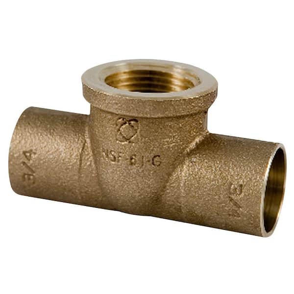 NIBCO 3/4 in. Copper Silicon Alloy Lead-Free Pressure Cup x Cup x FIPT Tee