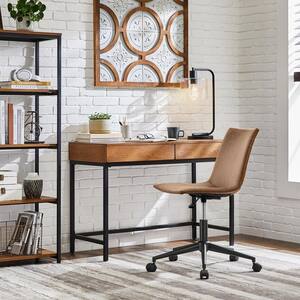 StyleWell Donnelly Black Metal and Haze Wood Finish Writing Desk