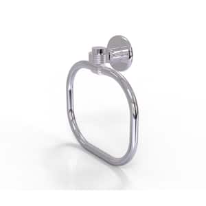 Continental Collection Towel Ring with Groovy Accents in Polished Chrome