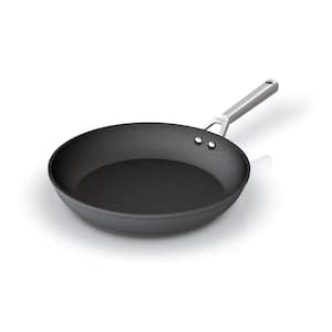 12 in. Hard-Anodized Heavy-gauge Aluminum Nonstick Durable Frying Pan in Slate Gray with Stainless Steel Handle