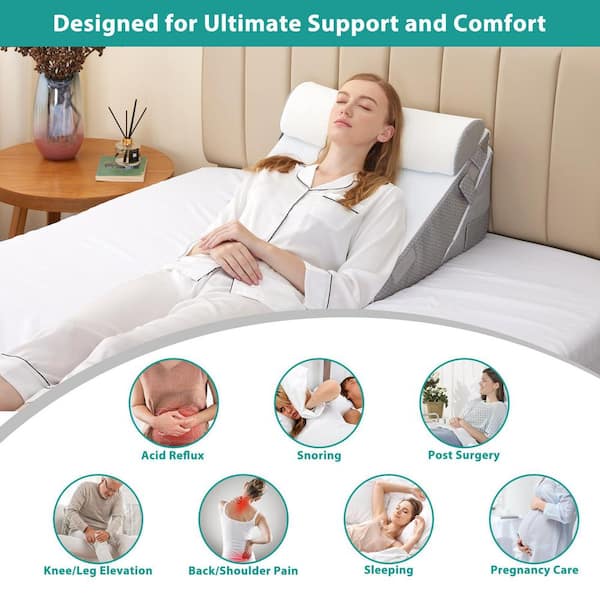 Angel Sar Queen Orthopedic Bed Wedge Pillow Set 3Pcs
