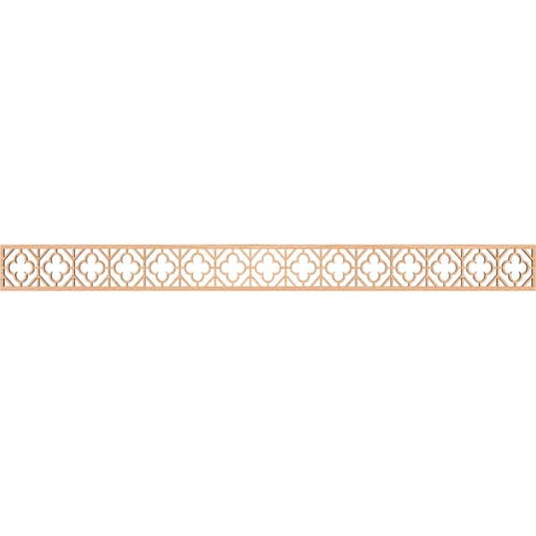 Ekena Millwork Hazelton Fretwork 0.25 in. D x 46.375 in. W x 4 in. L Hickory Wood Panel Moulding