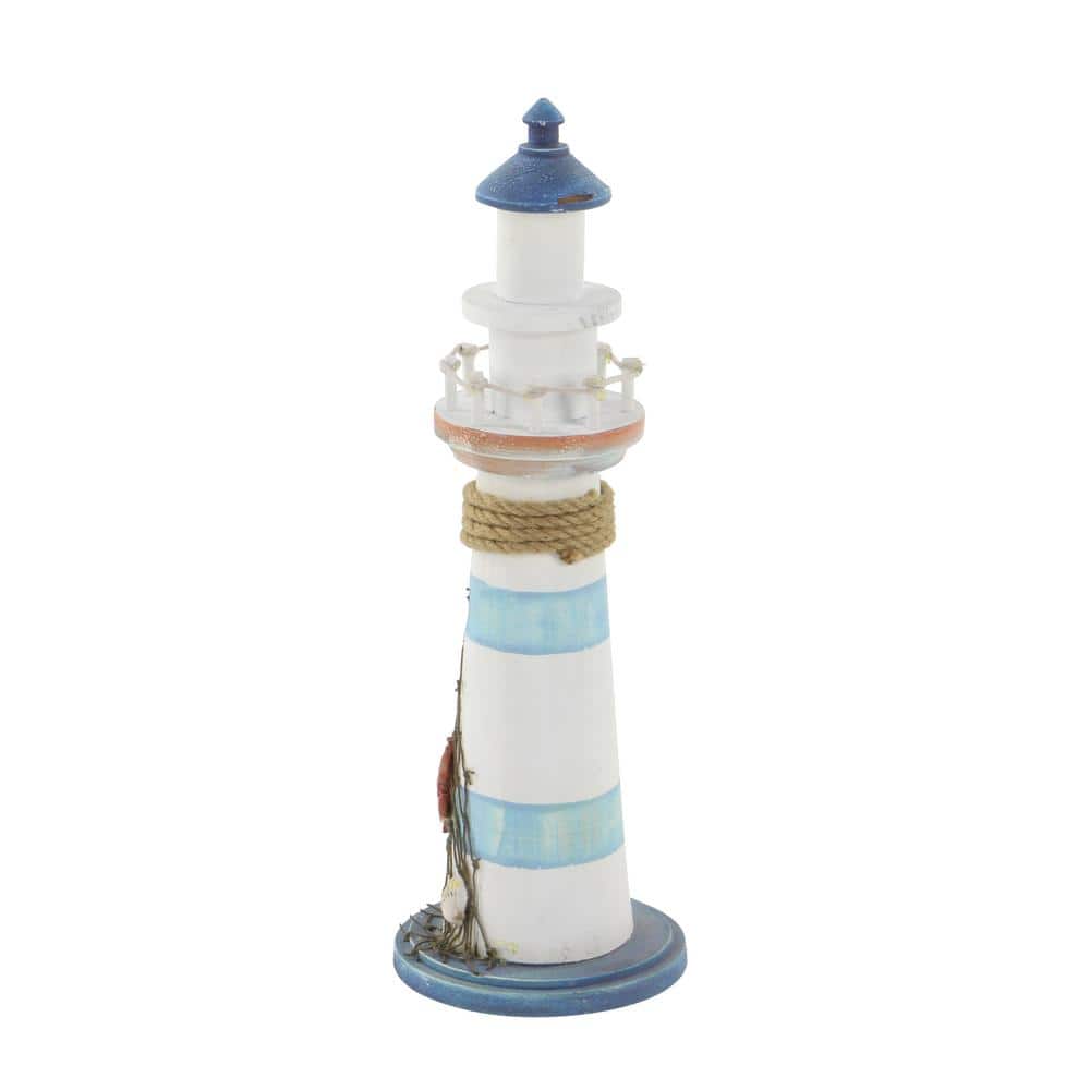 6 in. x 16 in. Blue Wood Light House Sculpture with Netting price history on PriceWatchPro