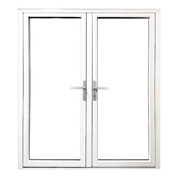 Teza French Door 73.5 in. x 80 in. White Aluminum French Door Full Lite Right Hand Inswing