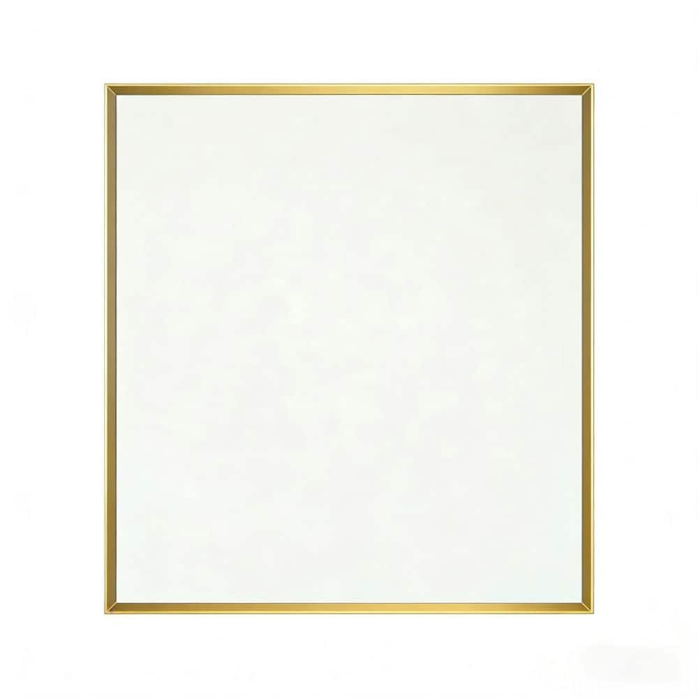 30 in. W x 36 in. H Framed Rectangular Wall-Mounted Double Beveled Frame Bathroom Vanity Mirror, Brushed Gold price history on PriceWatchPro