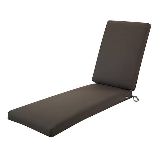 Classic Accessories Ravenna 26 in. W x 48 in. D x 3 in. T (Seat), 26 in. W x 32 in. H x 3 in. T (Back) Outdoor Chaise Cushion in Espresso