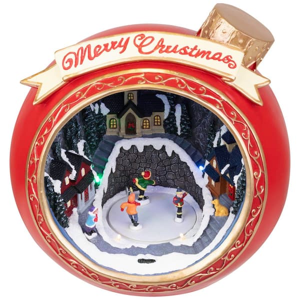 LED Lighted and Musical Christmas Village Scene in Ornament-10.75"