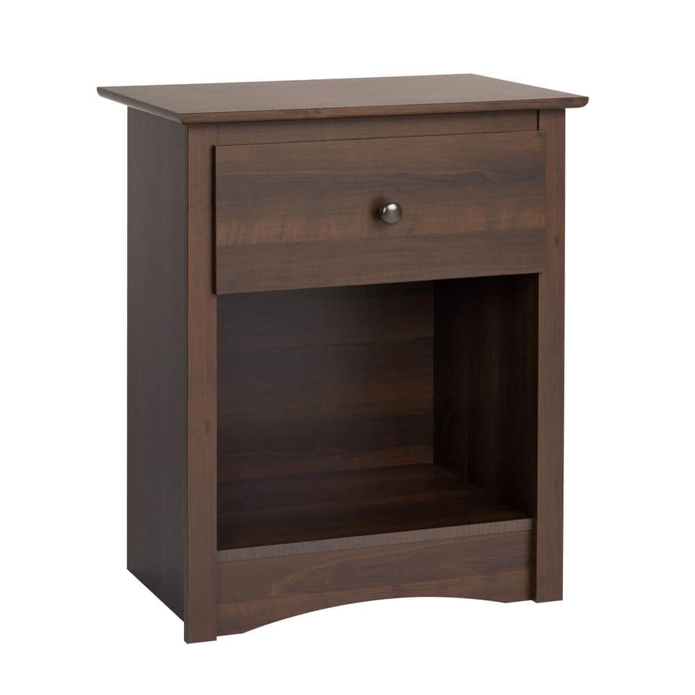 Espresso Fremont Space-Saving Modern Nightstand with Open Shelf
