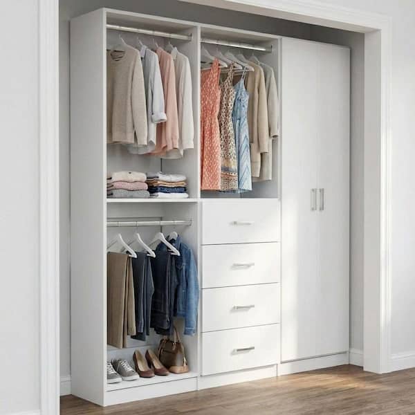 MODULAR CLOSETS Alto Collection 60 in. W White Wall Mounted Double