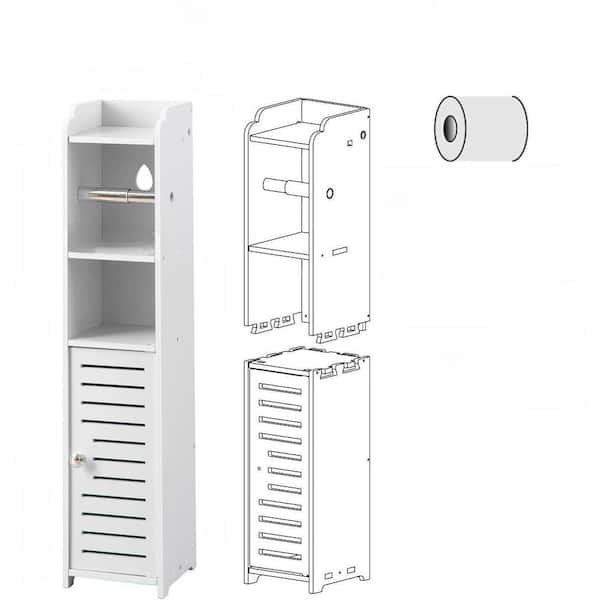 Roll Toilet Paper Holder with shelf and stand Storage Cabinet