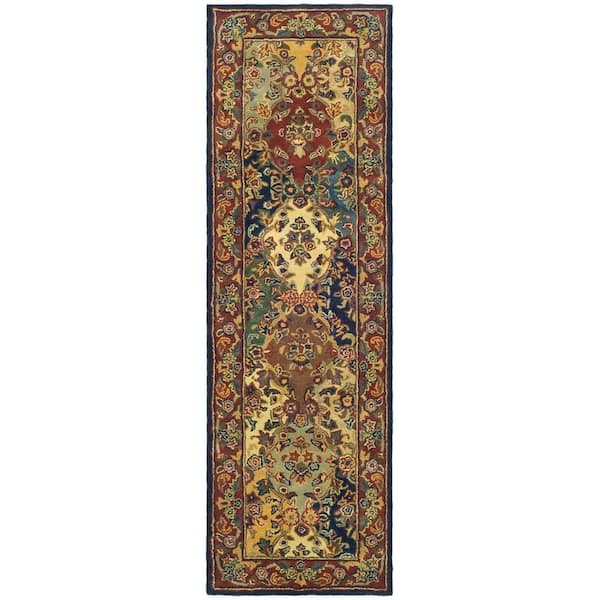 SAFAVIEH Heritage Multi/Burgundy 2 ft. x 12 ft. Border Runner Rug