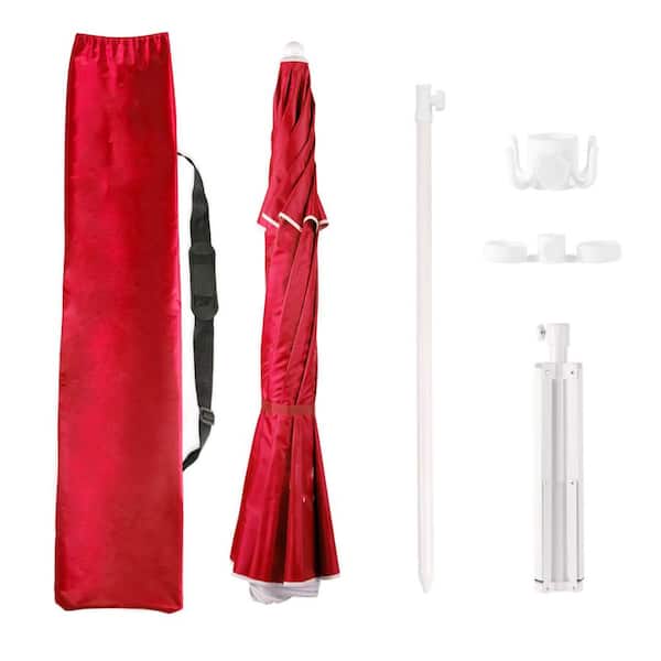 OGETFUUR 6.5 ft. Red Shade Umbrella, Premium Portable Umbrella