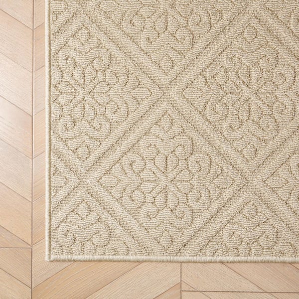 Austell Solid 2 ft. x 8 ft. Berber Geometric Runner Rug