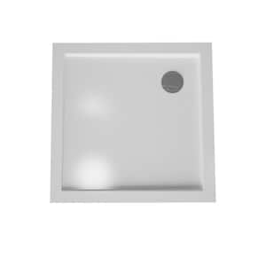 Alcove Shower Pan Base with Corner Drain in White 31.5 in. L x 31.5 in. W