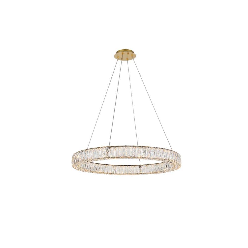 Timeless Home 31.5 in. L x 31.5 in. W x 3 in. H 45-Watt Integrated LED Gold