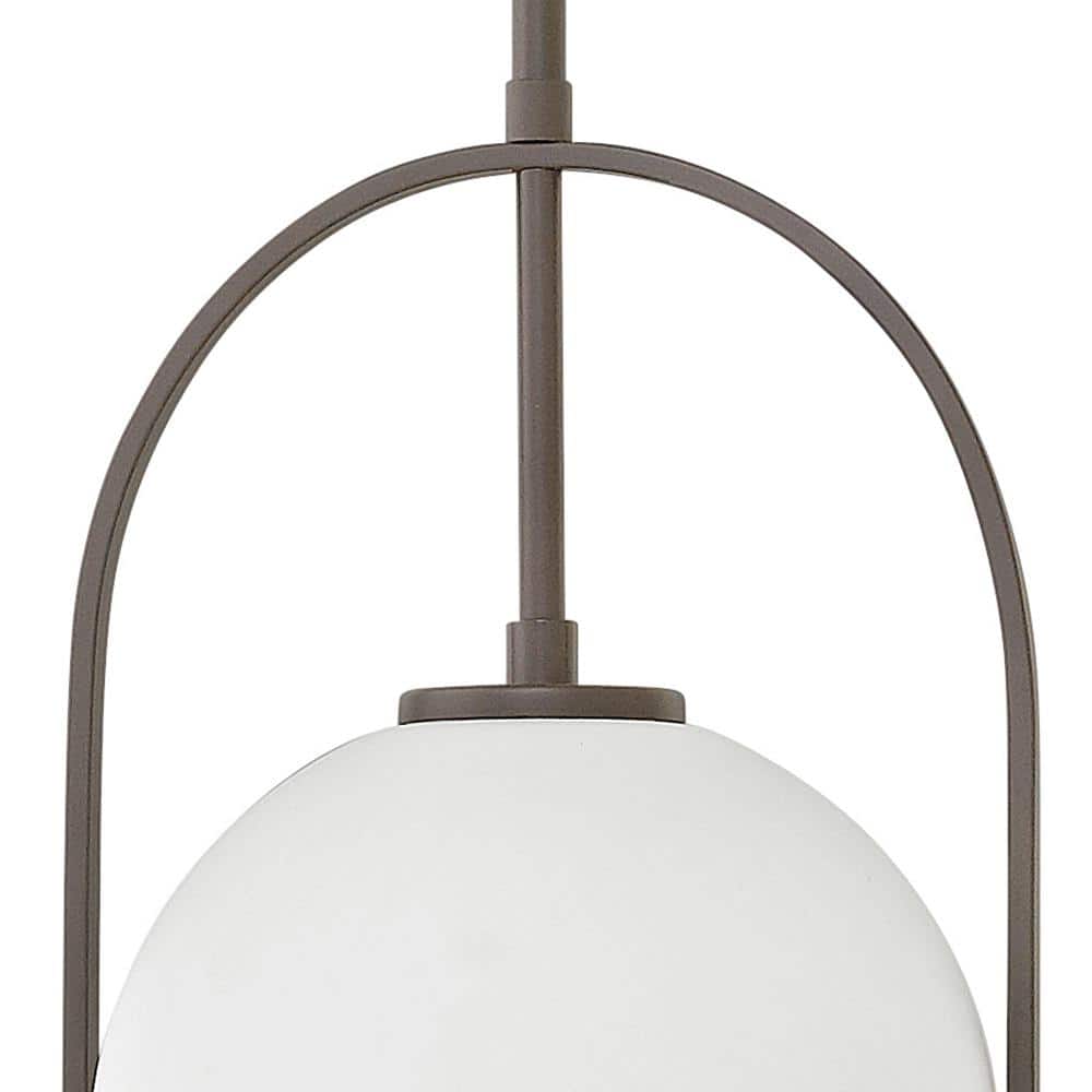 Somerset 10" Etched Opal Globe Pendant in Buckeye Bronze