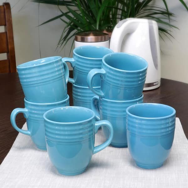 GIBSON HOME Plaza Cafe 15oz Mug Set in Turquoise, Set of 8 986105036M - The  Home Depot