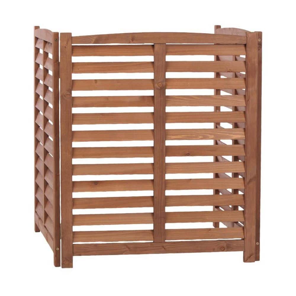 3-Panel Privacy Fence Screen Brown Mesh Fabric for Air Conditioner Fence price history on PriceWatchPro