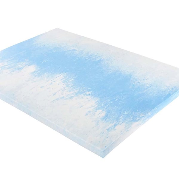Forever Comfy Liquid Gel & High Density Foam Orthopedic Gel Cushion, 18.5  x 15 x 3.5, White/Blue 