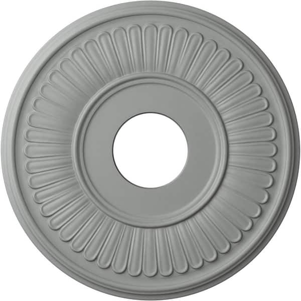 Ekena Millwork 15-3/4" x 3-7/8" I.D. x 3/4" Berkshire Urethane Ceiling Medallion (Fits Canopies upto 7"), Primed White