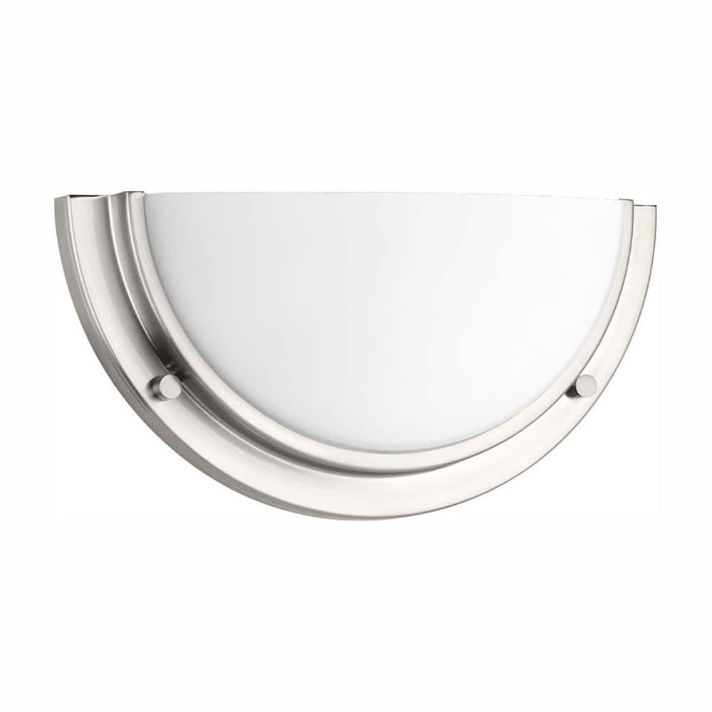 Brushed Nickel LED Wall Sconce with Etched Glass Shade