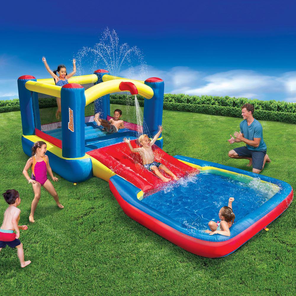 Multicolor Heavy Duty Inflatable Water Park with Slide and Bounce House