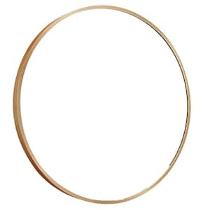 24 in. W x 24 in. H Small Round Aluminum Framed Wall Bathroom Vanity Mirror in Brushed Gold