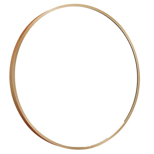 FORIOUS 24 in. W x 24 in. H Small Round Aluminum Framed Wall Bathroom Vanity Mirror in Brushed Gold