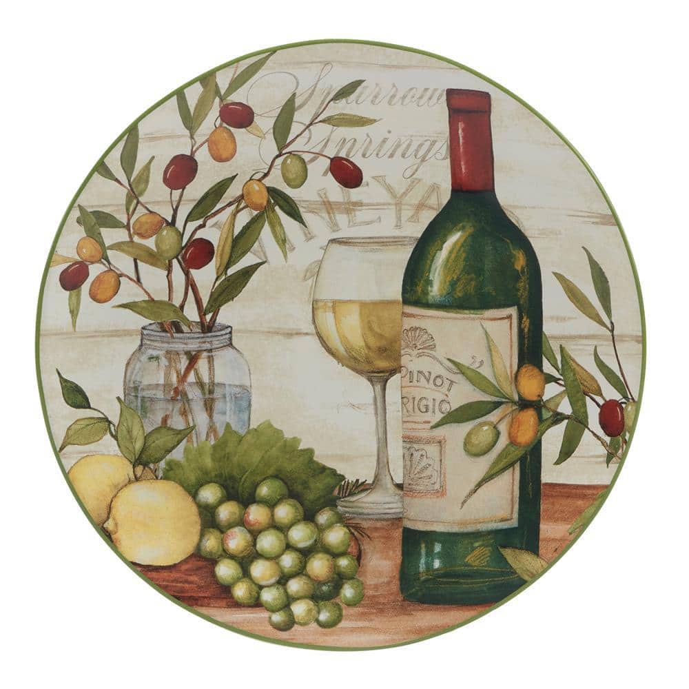 Meadow Brook Vineyard Ceramic Dinner Plates Set of 4