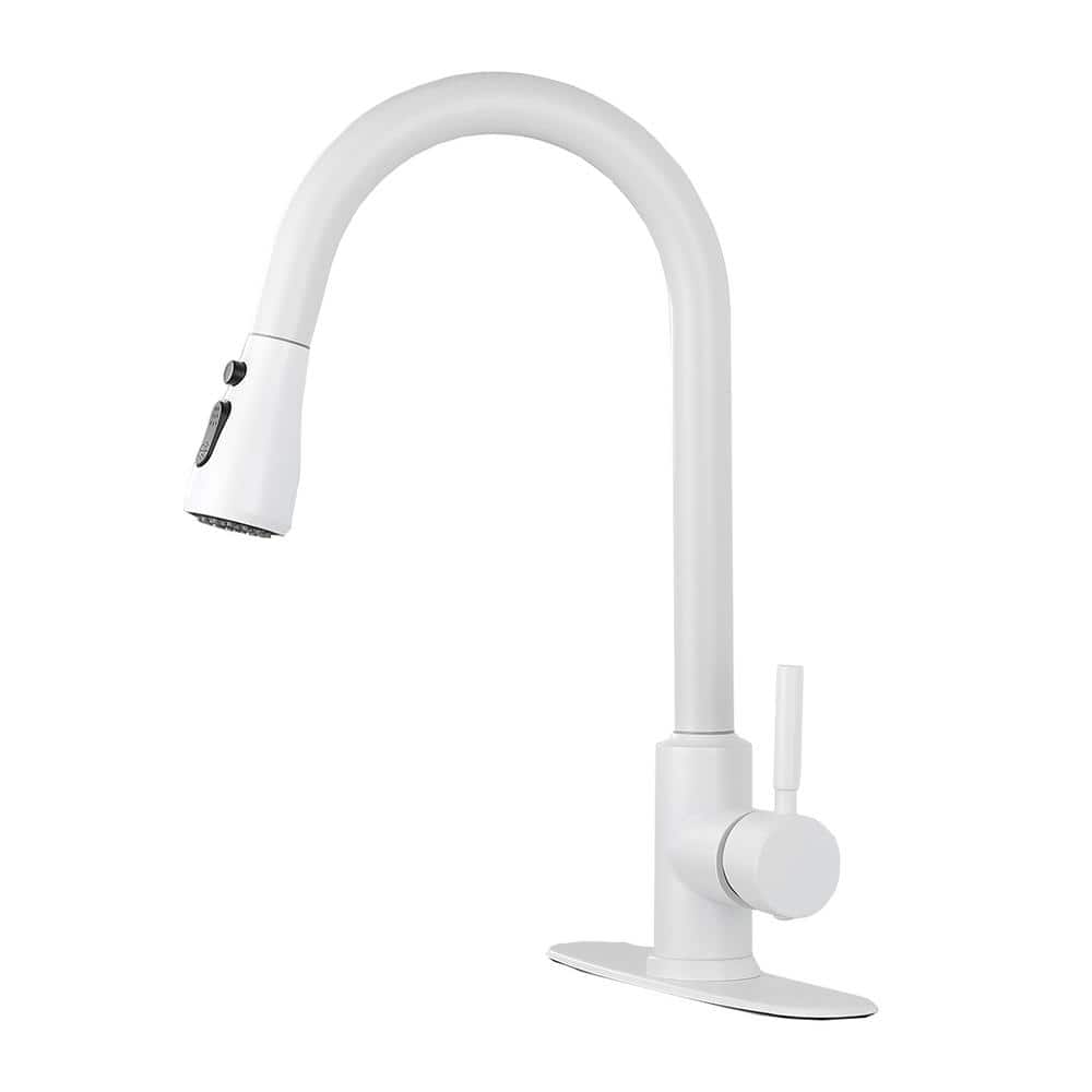 Single Handle Pull-Down Sprayer Kitchen Faucet with Flexible and Power Clea
