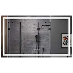 60 in. W x 36 in. H Large Rectangular Frameless Anti-Fog Wall Bathroom Vanity Mirror in Silver