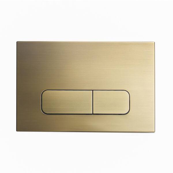 Swiss Madison Wall Mount Dual Flush Actuator Plate with Rectangle Push Buttons, Brushed Brass
