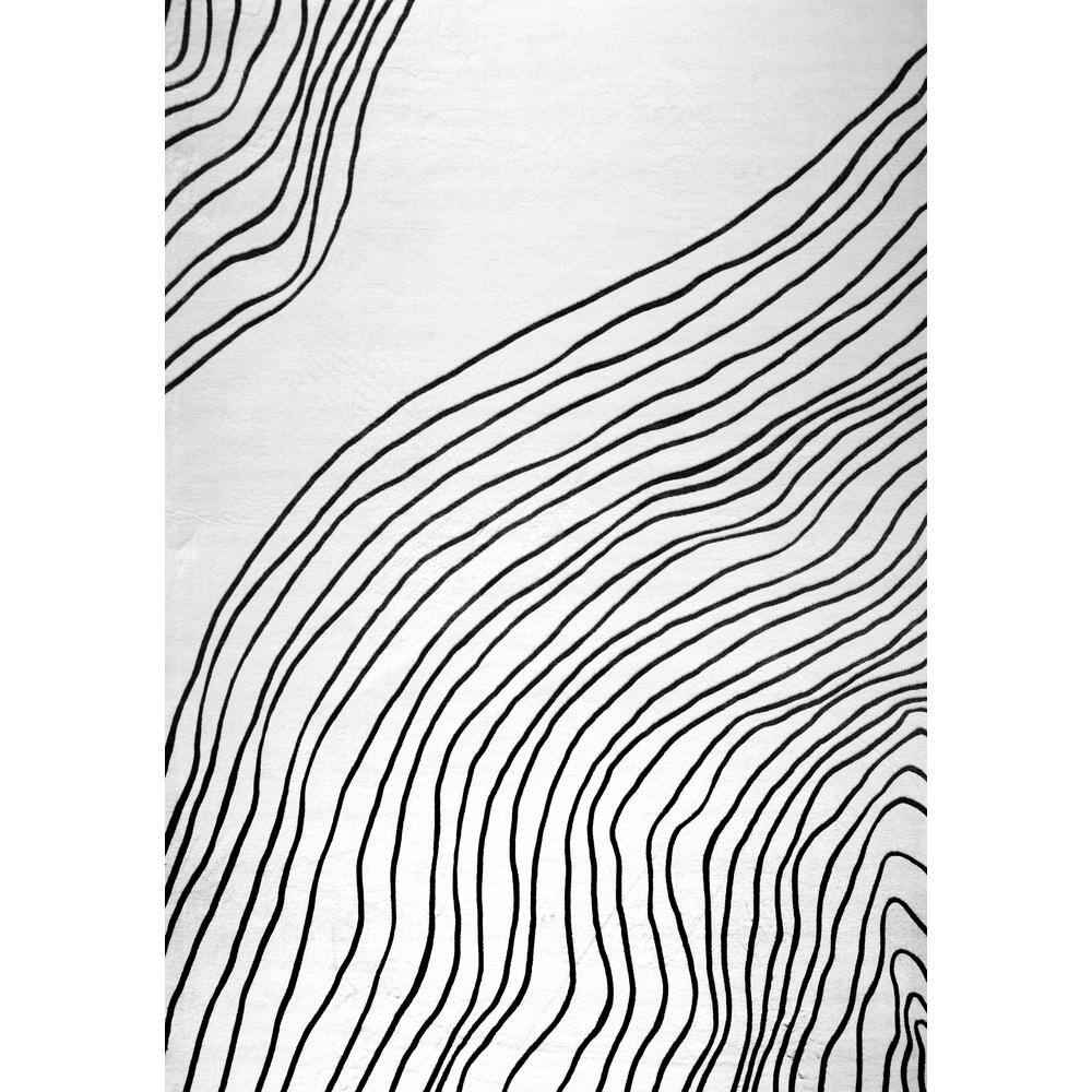 Minimalist Abstract Zebra Print White Black 7 ft. x 10 ft. Indoor Soft Area Rug price history on PriceWatchPro
