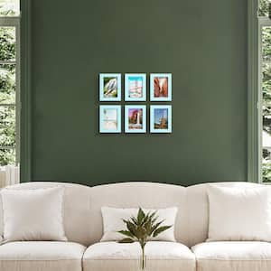 Modern 3.5 in. x 5 in. Light Blue Picture Frame (Set of 6)