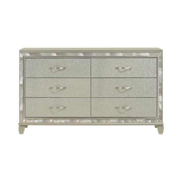 silver vintage dresser Amazon.com: Luxury Antique Silver, Champagne Dresser w Mirror Storage Space Drawers Bedroom Furniture : Home & Kitchen