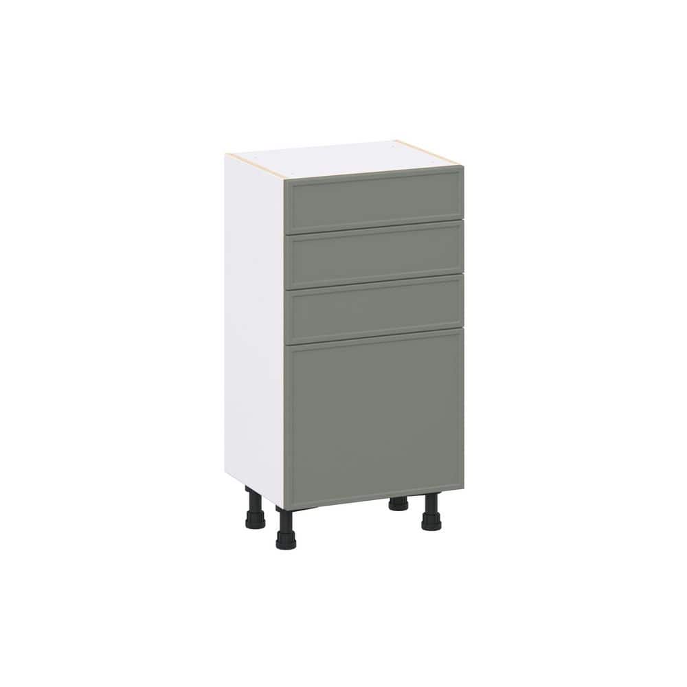 Fairview 18 in. W x 14 in. D x 34.5 in. H Assembled Slim Shaker Base Kitchen Cabinet in Moss Green with 3-Drawers price history on PriceWatchPro