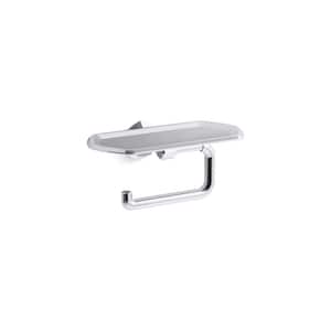 Occasion Wall Mounted Toilet Paper Holder with Tray in Polished Chrome
