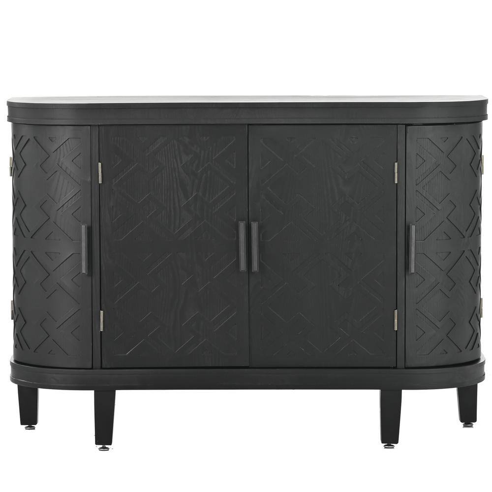 JASIWAY Black Freestanding Accent Storage Cabinet Sideboard with 2 ...