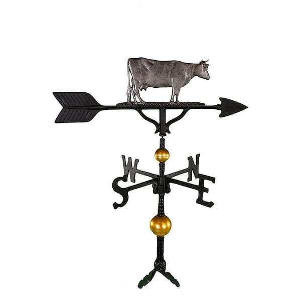 Montague Metal Products 32-Inch Deluxe Weathervane with Swedish Iron Cow Ornament 