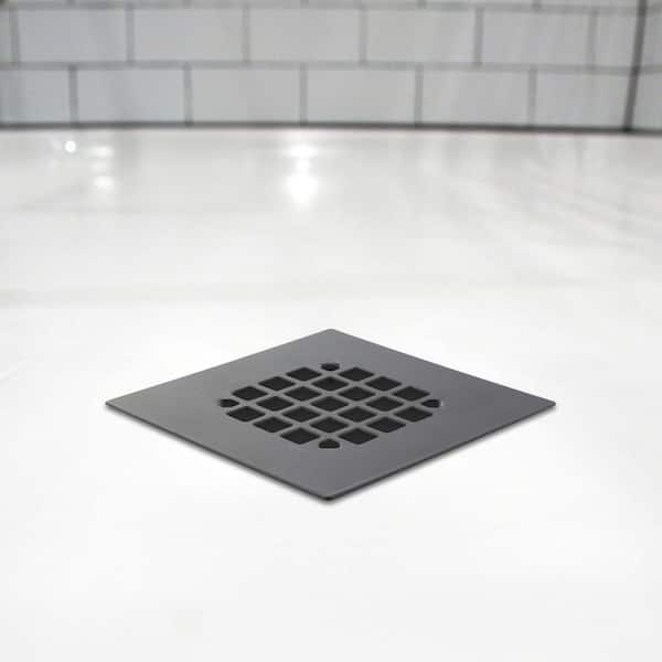 Square Snap-In Shower Drain Cover in Matte Black - Danco