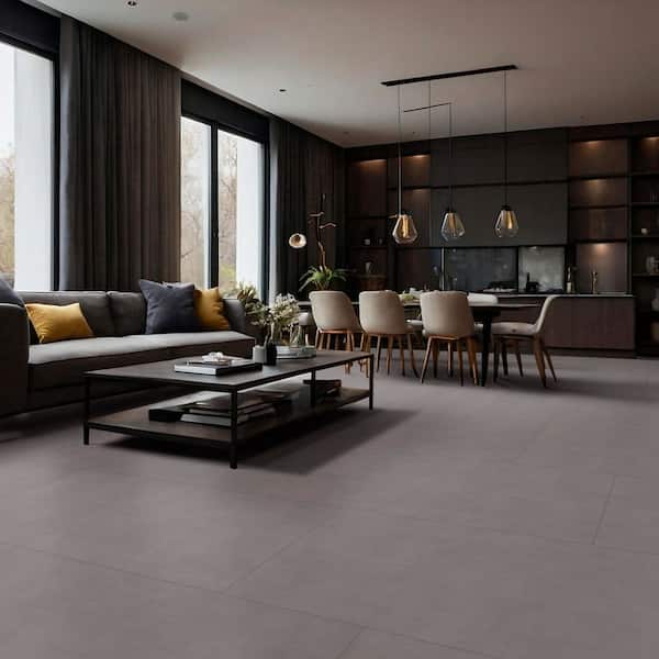 Cementino Gray 24 in. x 48 in. Matte Porcelain Floor and Wall Tile (16 sq. ft. /Case)