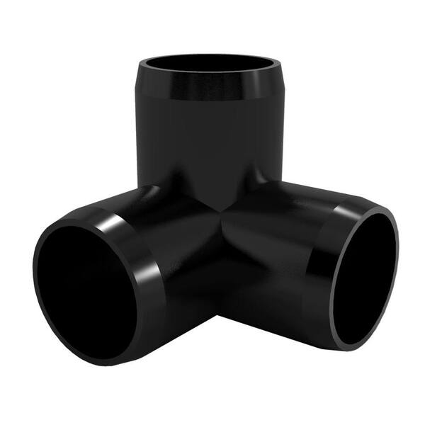Formufit 1-1/2 in. Furniture Grade PVC 3-Way Elbow in Black-DISCONTINUED