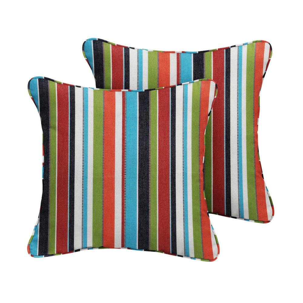 Sunbrella Carousel Confetti Outdoor Corded Throw Pillows (2-Pack)