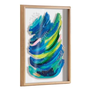 Bright Abstract 2 by Ettavee Framed Abstract Printed Glass Wall Art Print 24.00 in. x 18.00 in.