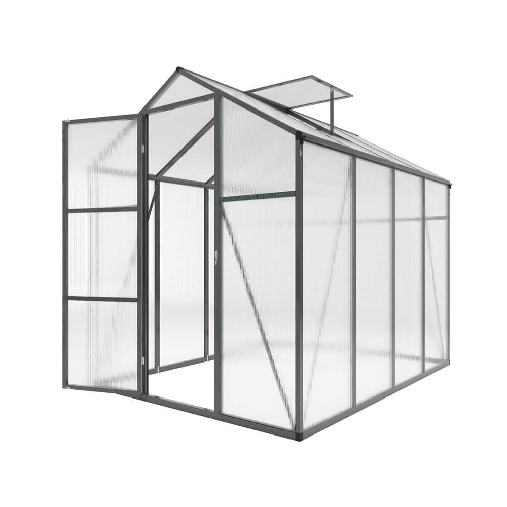 8 ft. W x 6 ft. D Black Aluminum Heavy Duty Walk-in Greenhouses for Outdoor Backyard price history on PriceWatchPro
