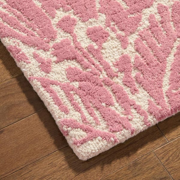Mod Damask Chambray Handmade Rose 9 ft. x 12 ft. Area Rug