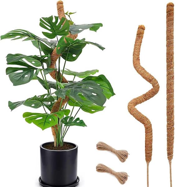 28 in. Bendable Moss Pole for Climbing Plants, 2-Pack