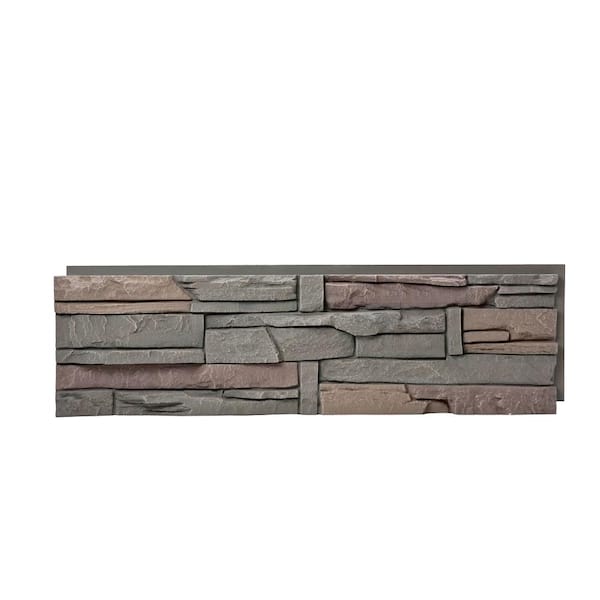 GenStone Stacked Stone Keystone 12 in. x 42 in. Faux Stone Siding Half Panel (8-Pack)