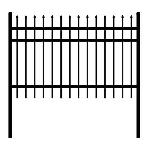 ALEKO Rome Style 6 Ft. X 6 Ft. Black Unassembled Steel Fence Panel ...